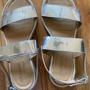 Silver metallic sandals